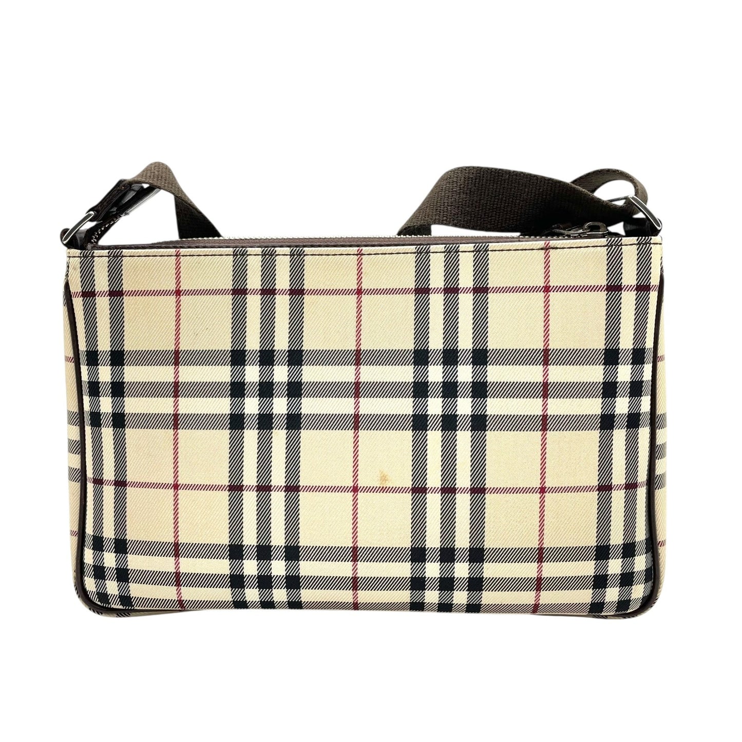 美品 バーバリー BURBERRY ショルダーバッグ ノバチェック ベージュ 茶色 ブラウン キャンバス レザー K3