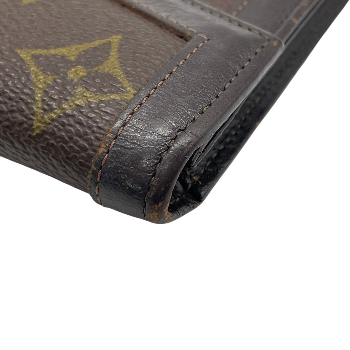 ルイヴィトン LOUIS VUITTON LV モノグラム 長財布 フラップ 茶色 ブラウン PVC レザー メンズ レディース W5