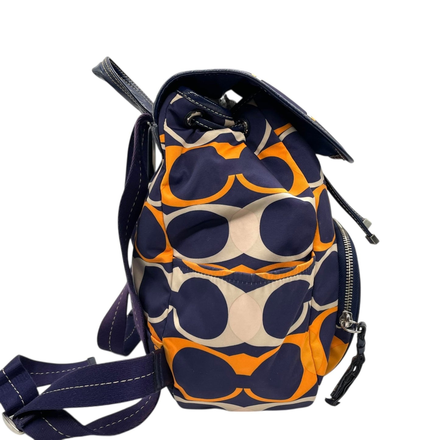 コーチ COACH リュックサック バックパック リュック デイパック F23909 シグネチャー レザー ナイロン 紺 ネイビー オレンジ カジュアル U8