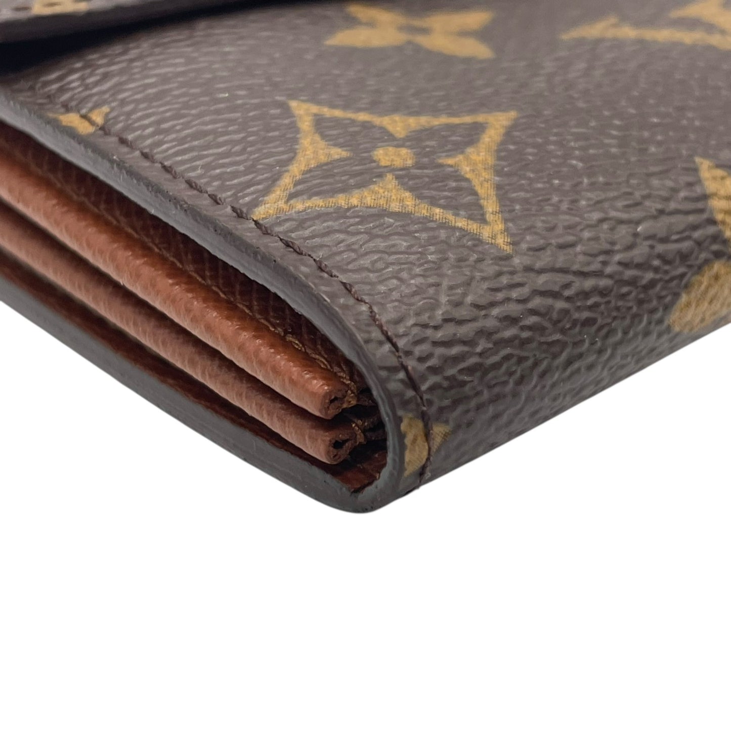 ルイ・ヴィトン LOUIS VUITTON LV モノグラム ポルトフォイユ サラ 長財布 M61734 シリアル刻印 フラップ 茶色 ブラウン 金金具 ゴールド ロゴ金具 W1