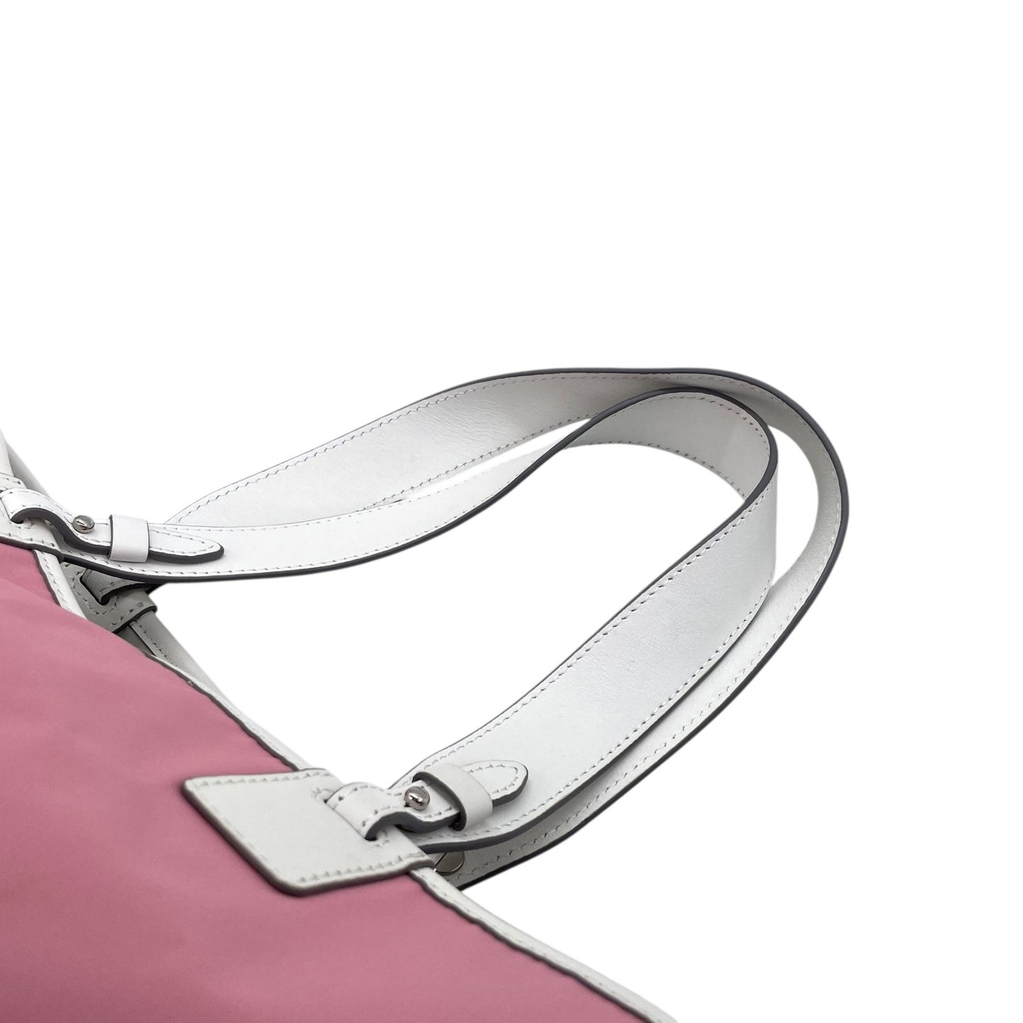 アニエスベー agnès b. VOYAGE トートバッグ ピンク 白 ホワイト ナイロン レザー 大容量 軽量 シンプルデザイン U17