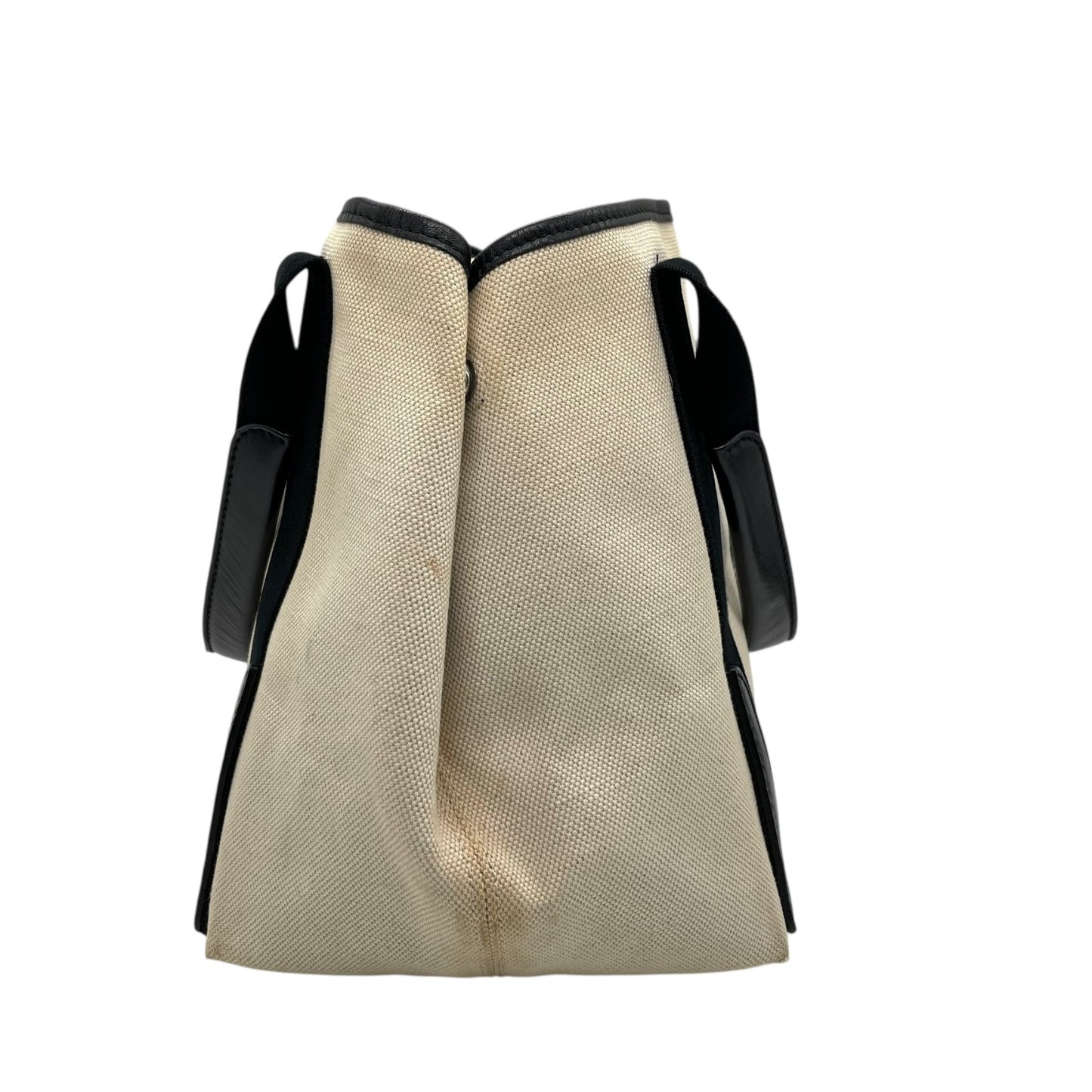 BALENCIAGA バレンシアガ カバ ハンドバッグ トートバッグ ホワイト ブラック キャンバス レザー ロゴ入り ポーチ付き レディース デザイン シンプル Z3