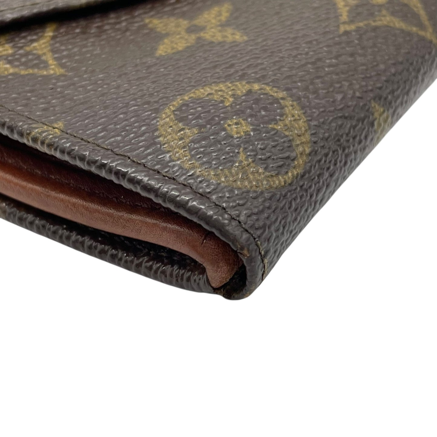 LOUIS VUITTON ルイヴィトン 三つ折り財布 ポルトモネビエ モノグラム M61660 Wホック ブラウン PVC レザー M4