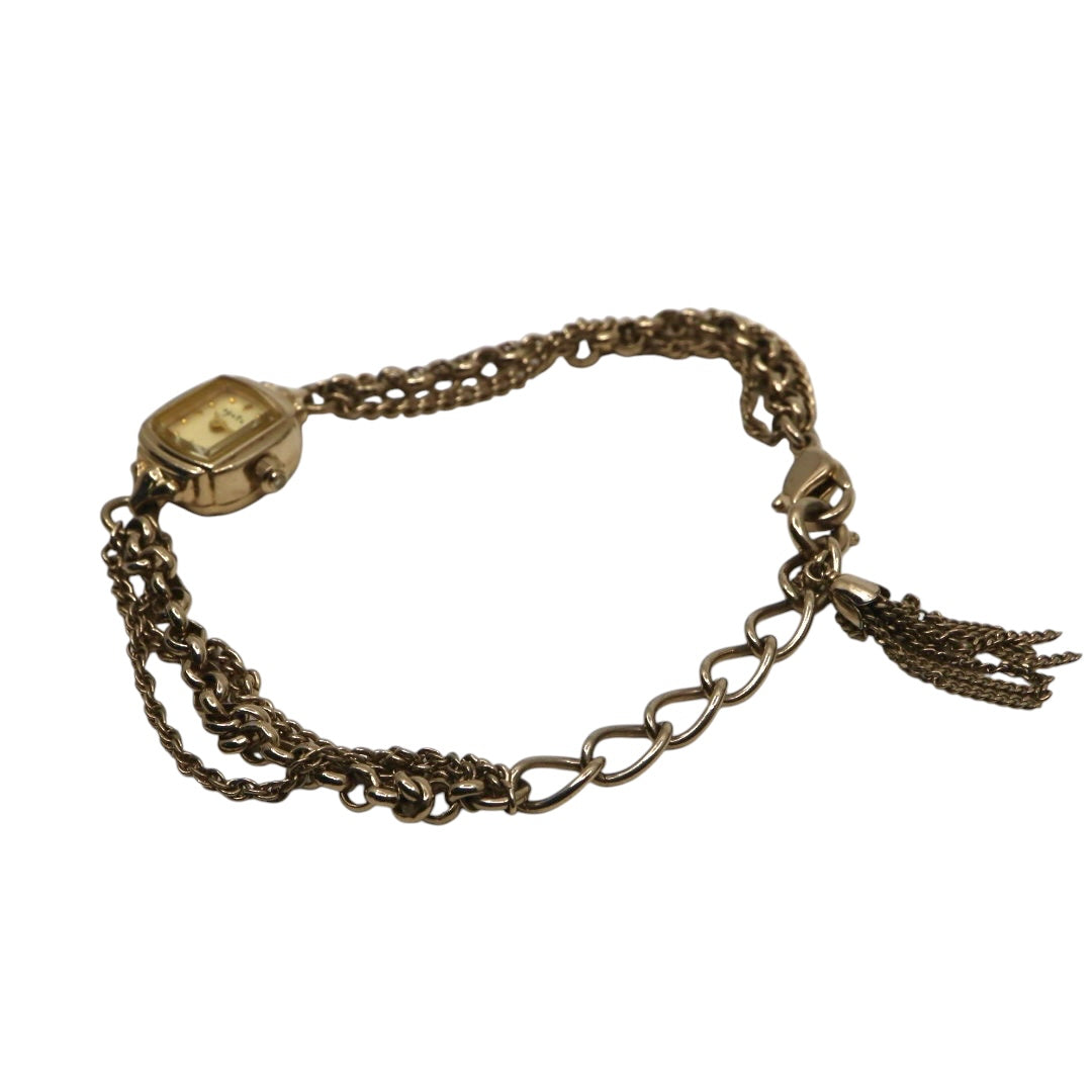 【美品/稼働品】アガット agete 腕時計 1306 ダイヤモンド レディース クオーツ PGP ピンクゴールド ブレスレット ジュエリーウォッチ アンティーク クラシック エレガント フェミニン アクセサリー G10