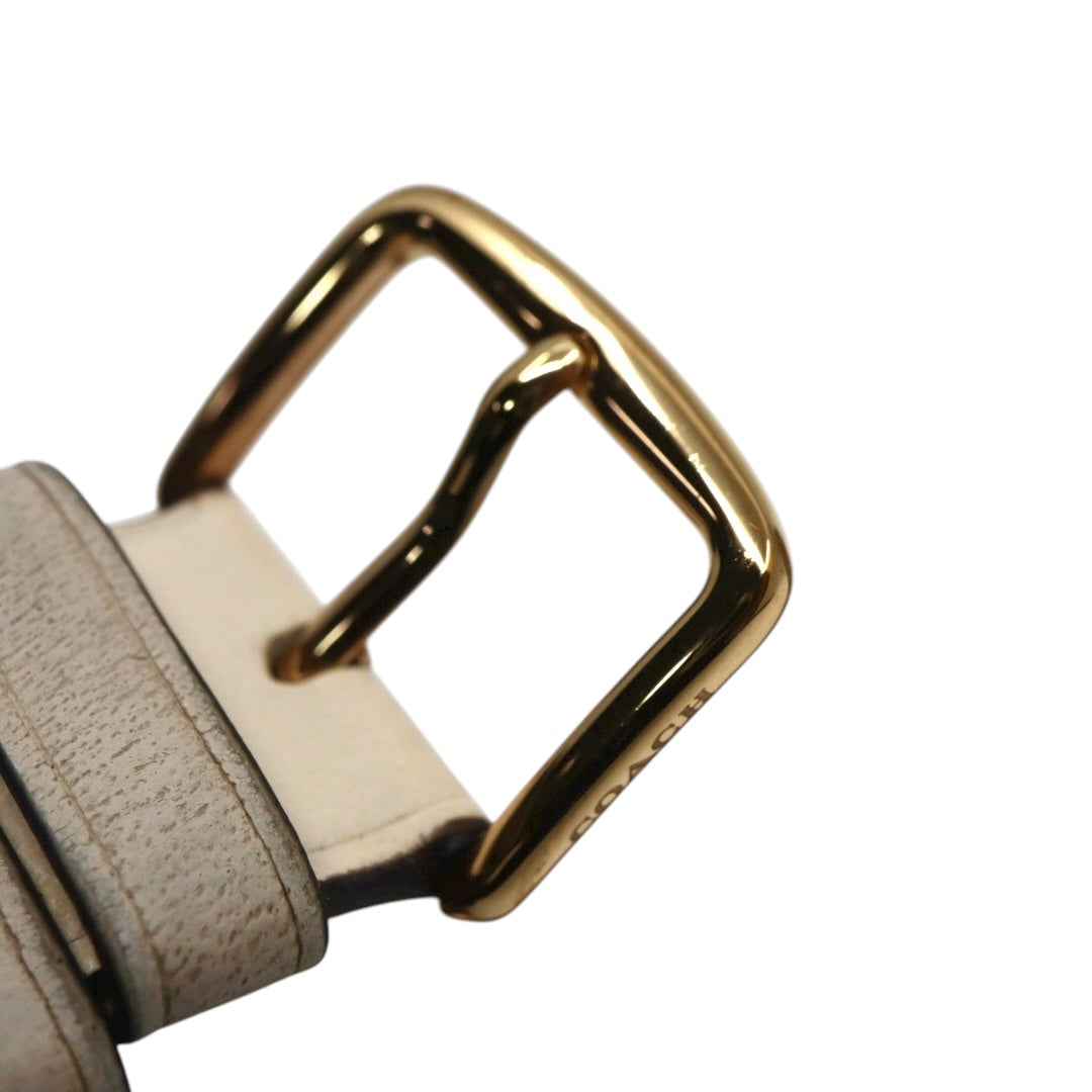 【美品】コーチ COACH 腕時計 レディース グランド GRAND ゴールド シルバー レザー 馬車ロゴ CA.158.7.34.2401 クォーツ アナログ 3針 ビジネス オフィス 通勤 通学 シンプル エレガント 上品 クラシック 純正箱付 G11