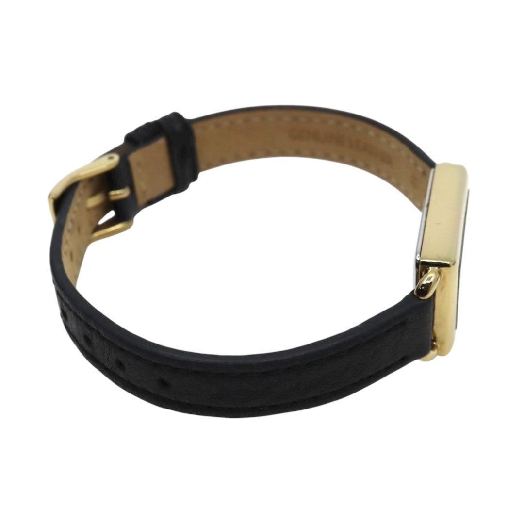 【美品】コーチ COACH 腕時計 レディース Cadie キャディ ゴールド シルバー ブラック レザー レクタンギュラー スクエア CA.144.7.34.3634 クォーツ アナログ 2針 シンプル クラシック エレガント 上品 アールデコ調 G11