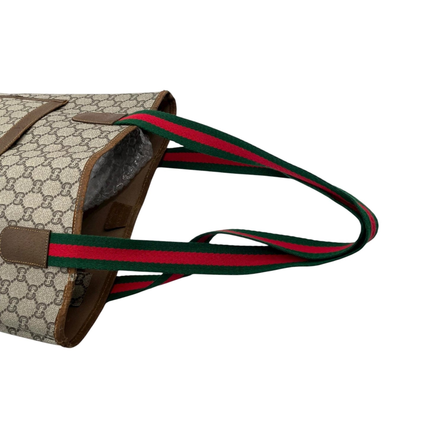 GUCCI グッチ シェリーライン GGプラス トートバッグ ビンテージ オールドグッチ PVC レザー 伝統ウェブデザイン 縦型トート d7
