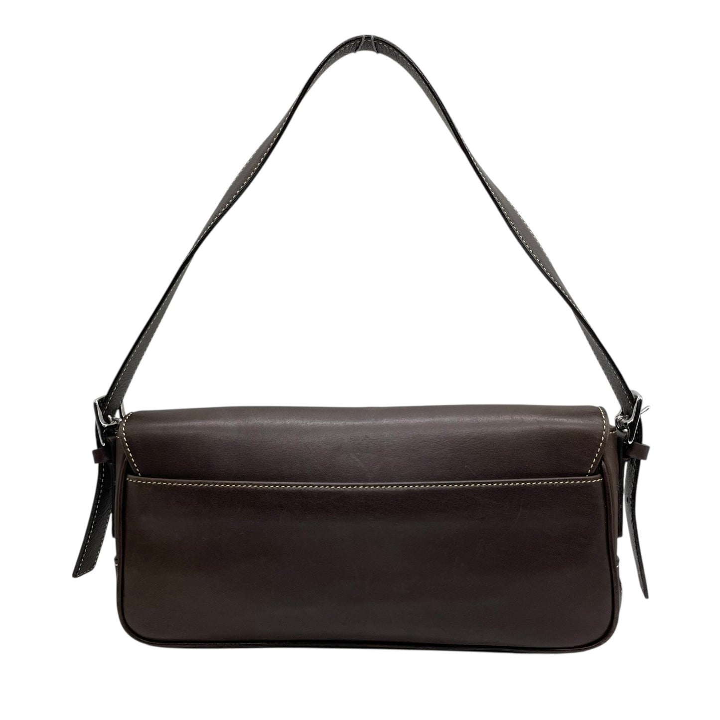 【美品】COACH コーチ 7784 ショルダーバッグ レザー ブラウン 茶色 バックルフラップ ステッチ ワンショルダー バッグ Y2K 00s vintage s91