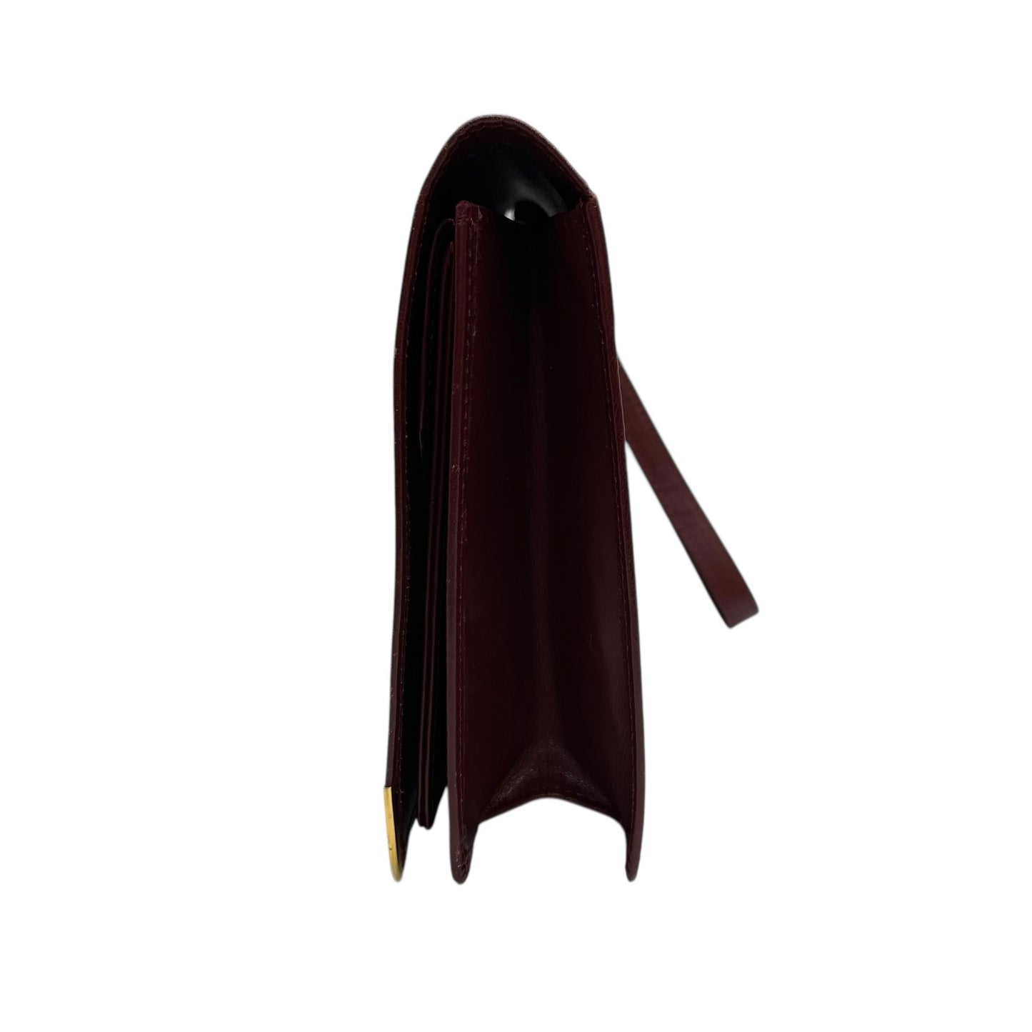 Cartier カルティエ ボルドー レザー クラッチバッグ ゴールドロゴ ヴィンテージ 1980s 1990s 上品 パリ クラシック K7