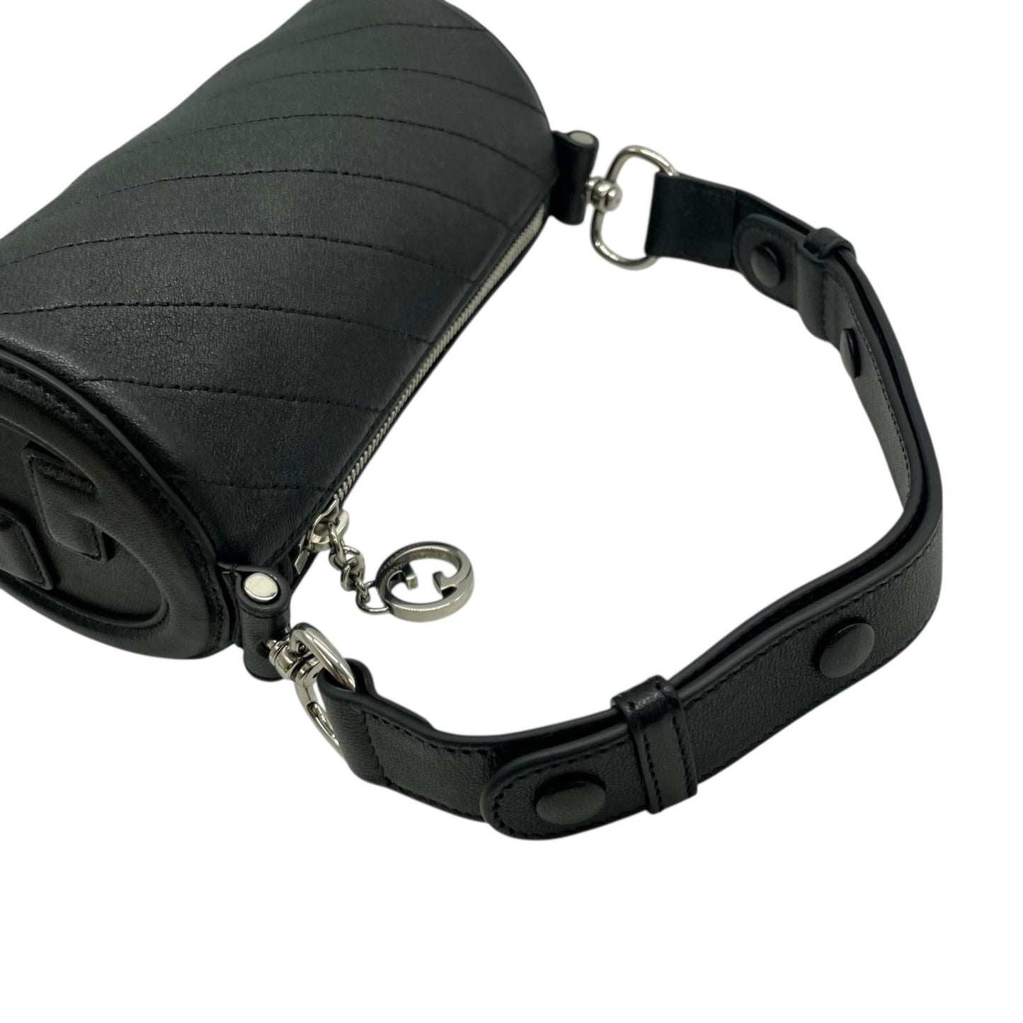 新品同様 GUCCI グッチ ブロンディ ミニバッグ ハンドバッグ レザー 本革 ブラック 黒 760170 インターロッキング GG シルバー金具 レディース A