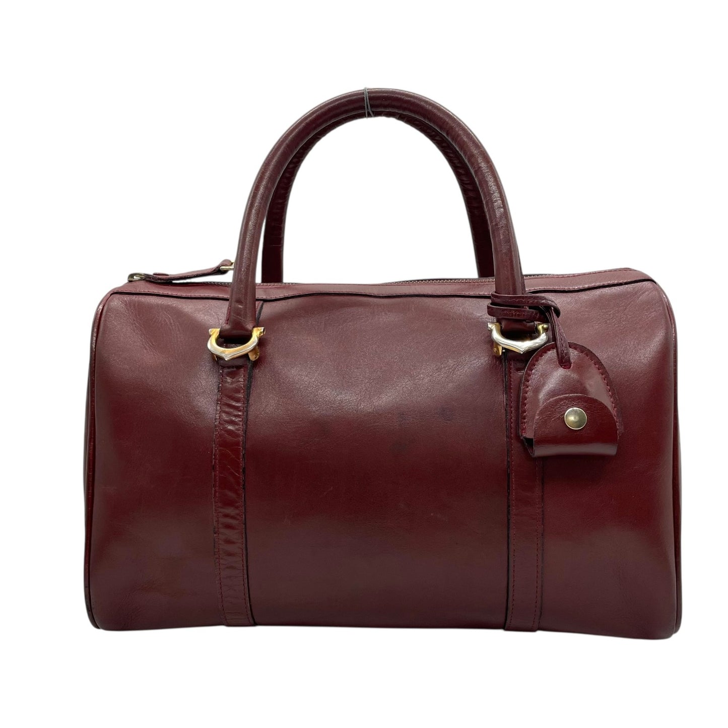 Cartier カルティエ マストライン ボストンバッグ レザー 赤 ボルドー ワインレッド ゴールド金具 パドロック クロシェット 2Cモチーフ メンズ レディース ヴィンテージ U1