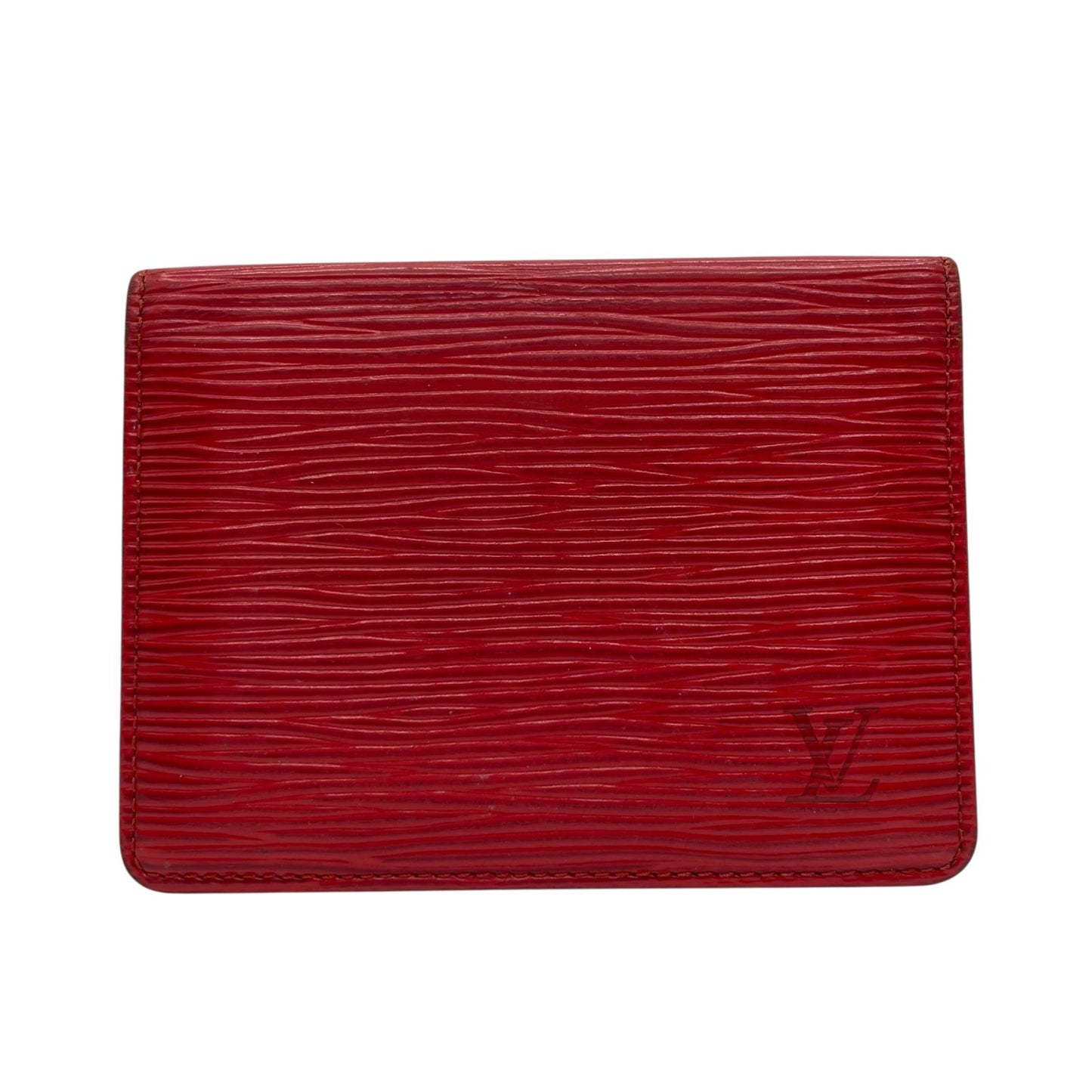 LOUIS VUITTON ルイヴィトン エピ ポルト 2 カルト ヴェルティカル M6320E 二つ折りパスケース 定期入れ カードケース 赤 レッド レザー メンズ レディース W3