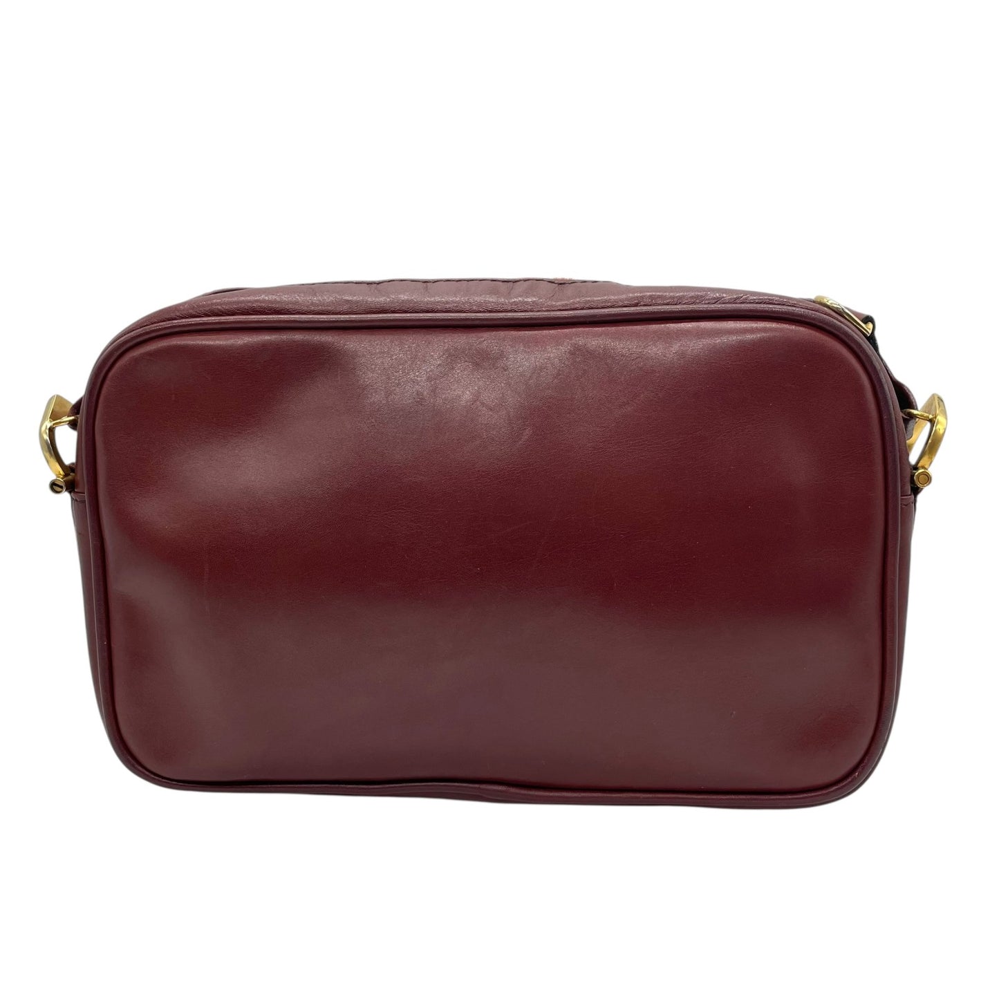 Cartier カルティエ マストライン ショルダーバッグ 赤 ボルドー ワインレッド レザー ゴールド金具 ファスナー開閉 肩掛け可 レディース ヴィンテージ K10