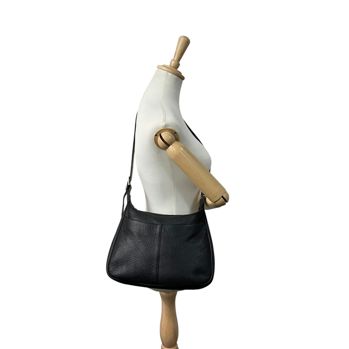 美品 BURBERRY バーバリー ショルダーバッグ ラウンドトート 黒 ブラック レザー ゴールド金具 ノバチェック 斜め掛け可 レディース S97