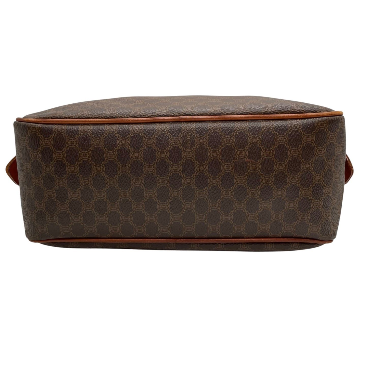 CELINE セリーヌ マカダム 2WAY ハンドバッグ ショルダーバッグ PVC レザー 茶 ブラウン ゴールド金具 斜め掛け可 レディース ヴィンテージ D3