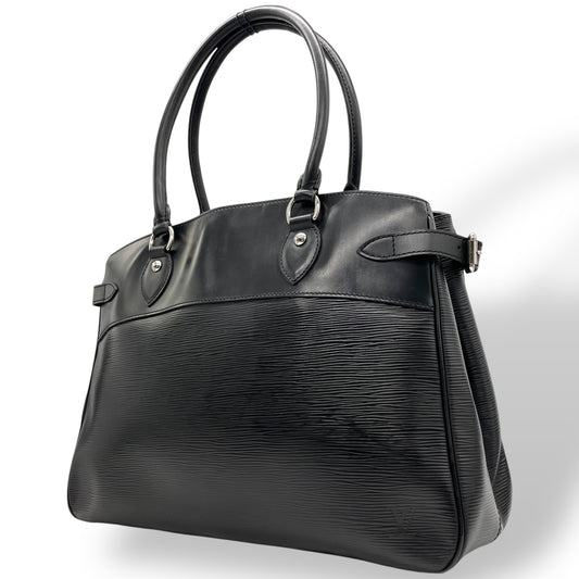 極美品 LOUIS VUITTON ルイヴィトン パッシィ GM エピ ビジネスバッグ ビジネストート トートバッグ ハンドバッグ M59252 黒 ブラック ノワール レザー シルバー金具 肩掛け可 メンズ レディース C