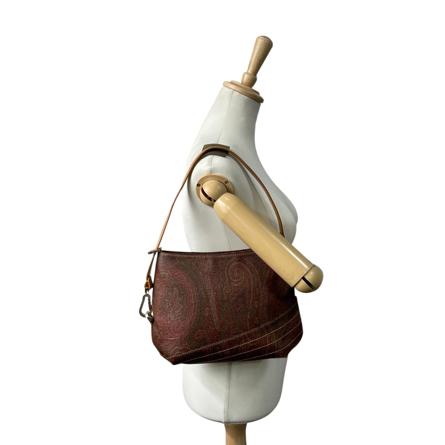 美品 エトロ ETRO ペイズリー柄 ショルダーバッグ ワンショルダー レザー ブラウン 茶色 ヴィンテージ バッグ レディース K6