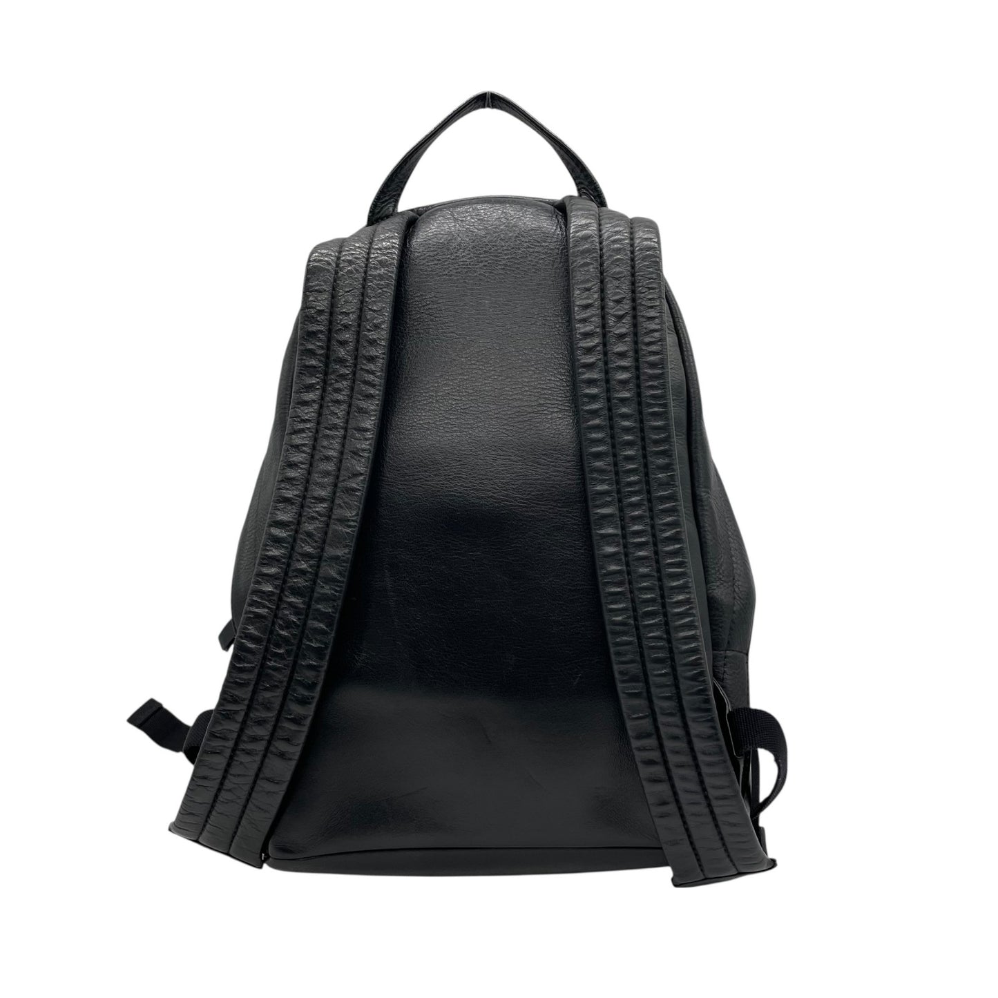 美品 バレンシアガ BALENCIAGA レザー エブリデイ バックパック リュック ブラック 黒 ロゴ入り シンプル 高級感 メンズ レディース ユニセックス C