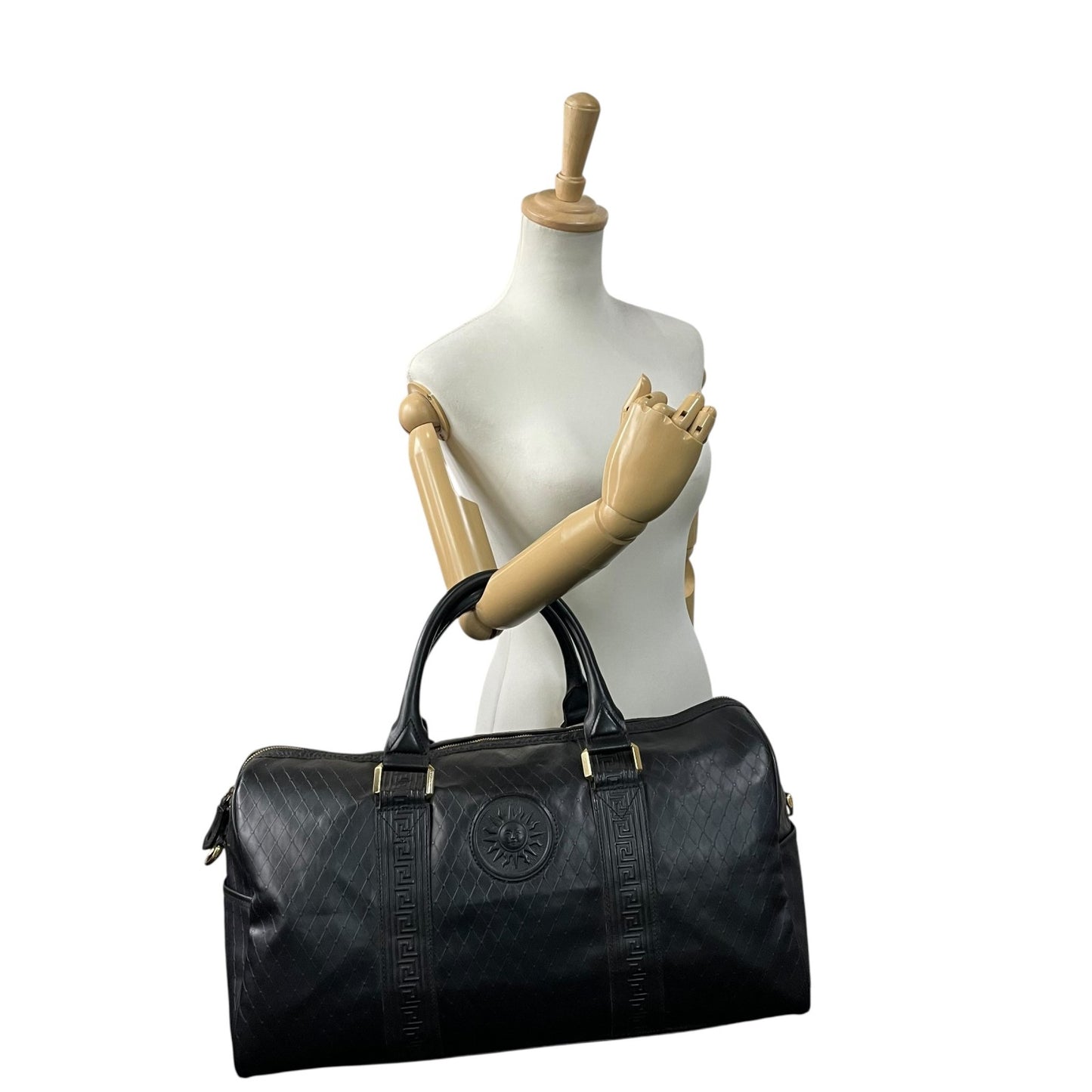 Gianni Versace ジャンニ・ヴェルサーチ ボストンバッグ レザー ブラック【中古】 レディース