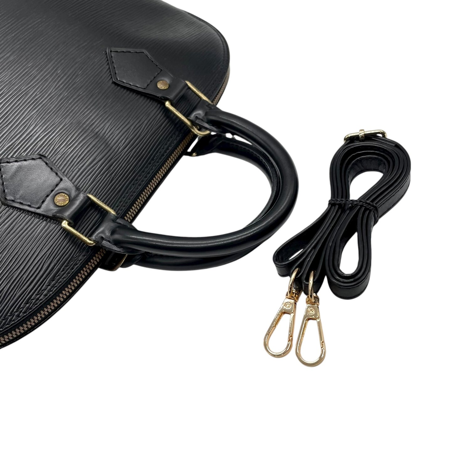 ルイヴィトン LOUIS VUITTON LV エピ アルマ ショルダーバッグ ハンドバッグ ドーム型 パドロック付き 2WAY ノワール ブラック 黒 ゴールド金具 D