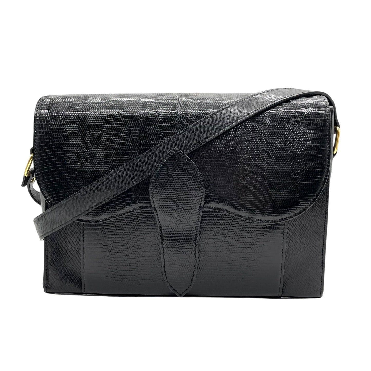 美品 イヴ サンローラン YVES SAINT LAURENT 型押し ショルダーバッグ 黒 ブラック レザー ヴィンテージ 金金具 ゴールド金具 K7