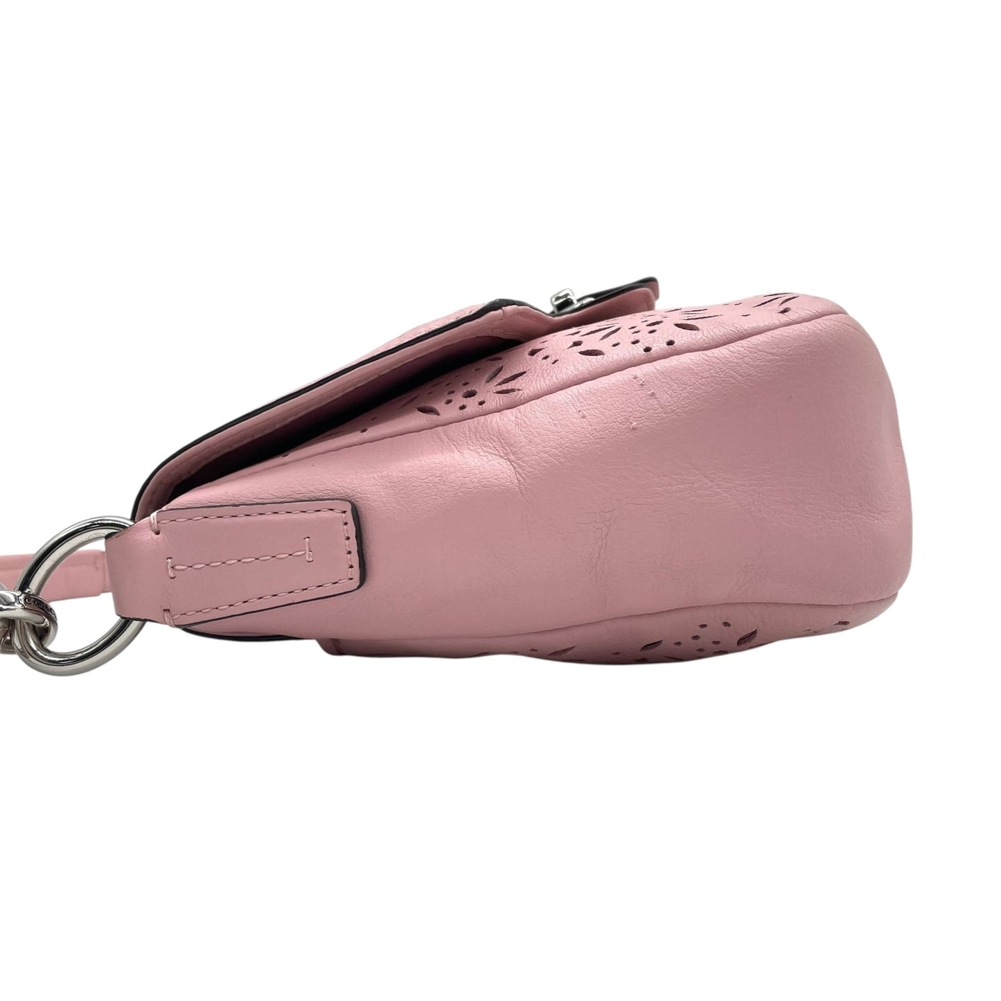 コーチ COACH フラワーカットワーク レザー ワンショルダー ショルダーバッグ ピンク 2WAY シルバー金具 S50