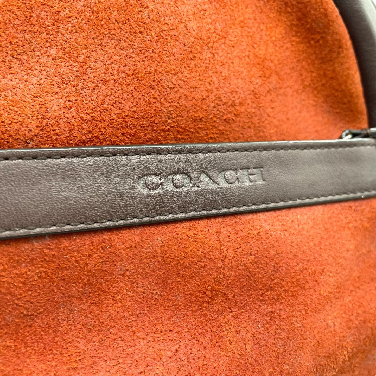 コーチ COACH スエード×レザー ボディバッグ スリングバッグ クロスボディ オレンジ 茶色 ブラウン メンズ レディース ユニセックス C7
