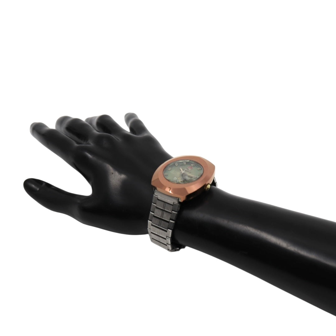 美品　ラドー　バルボア　腕時計　緑文字盤　カットガラス　ヴィンテージ　BREITHORN　ラウンド　自動巻　RADO　BALBOA　ブライトホルン　超硬ケース　アナログ　メンズ G4