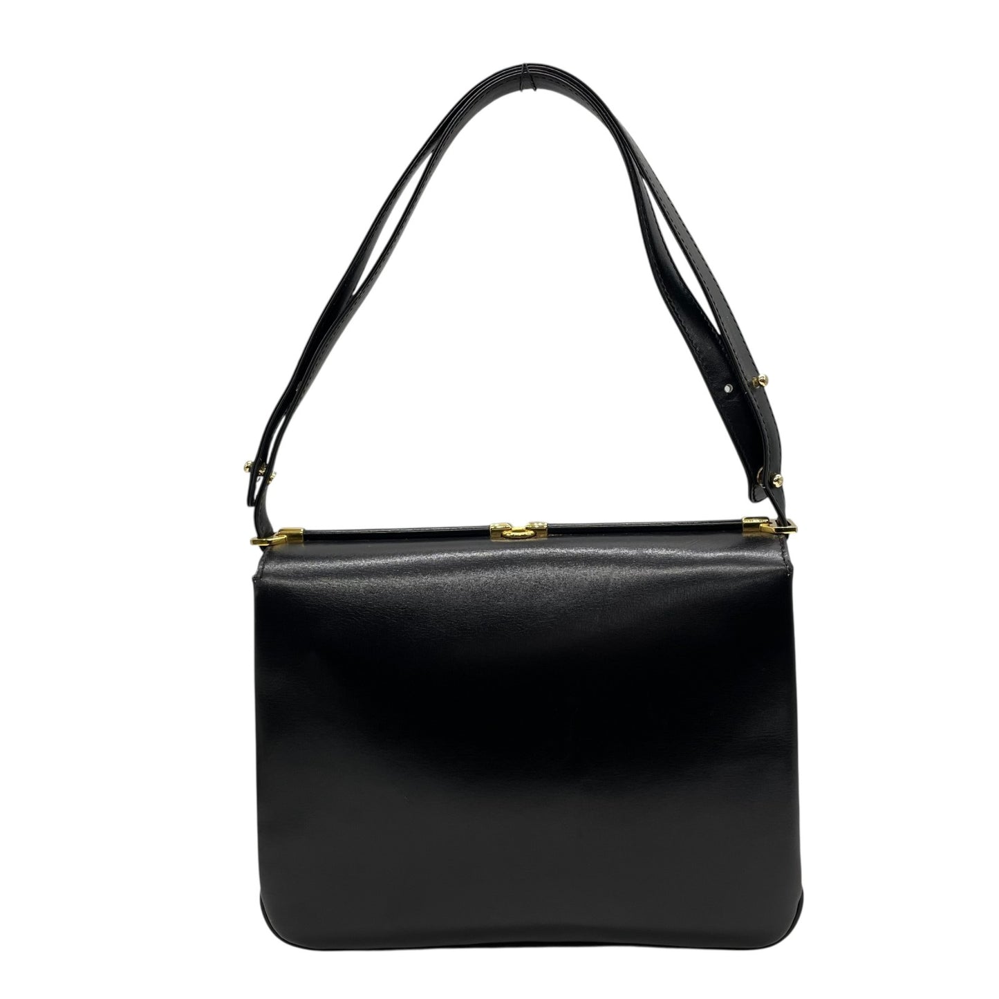 バリー BALLY ショルダーバッグ ヴィンテージ レザー 黒 ブラック 金金具 ゴールド金具 3層 フラップ 高級感 C3