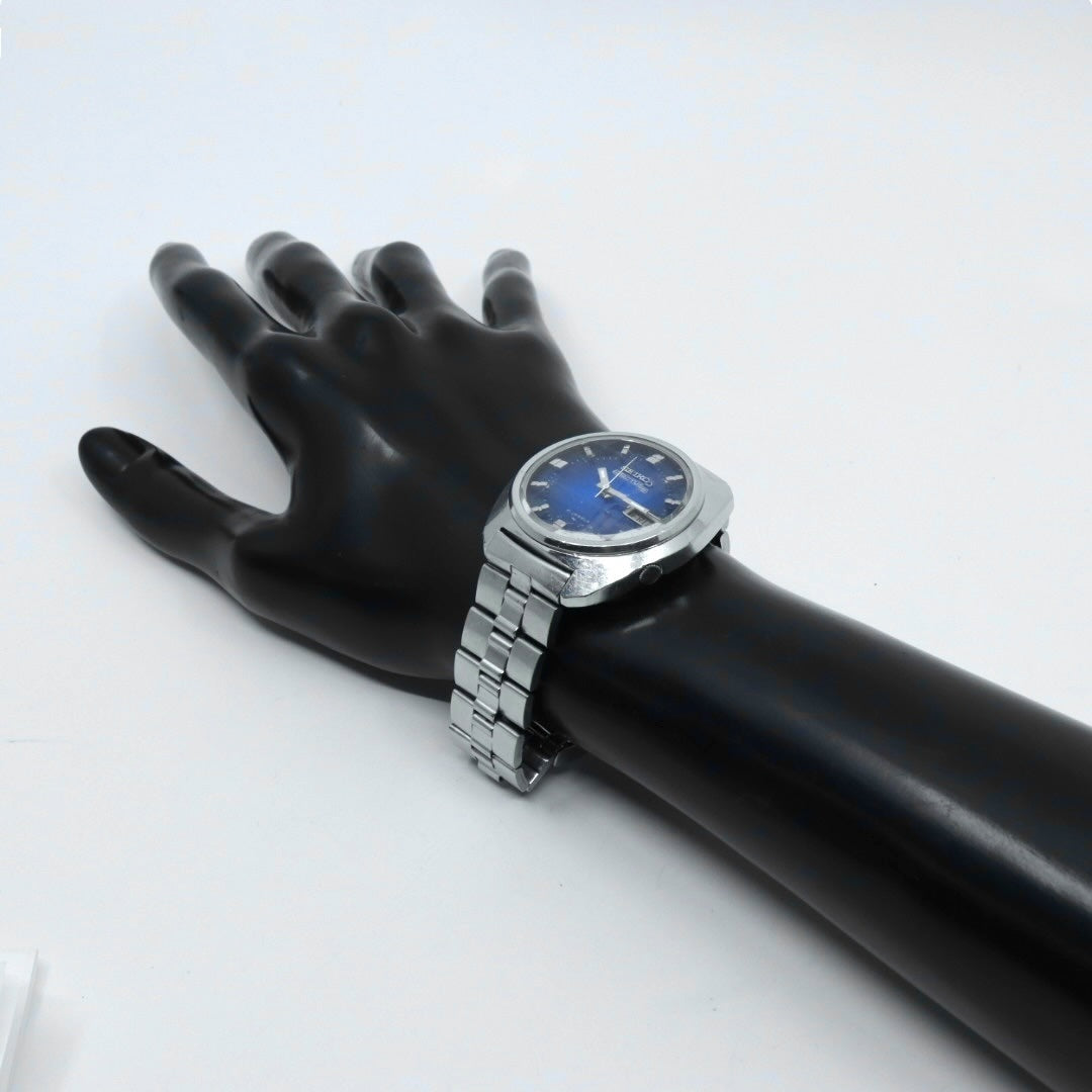 【稼働品】 SEIKO セイコー 5アクタス 腕時計 7019-7350 自動巻き 21石 デイデイト ブルーダイヤル メンズ アナログ ヴィンテージ 70年代 昭和レトロ 日本製 アンティークウォッチ クラシックデザイン クリーニング済み G4