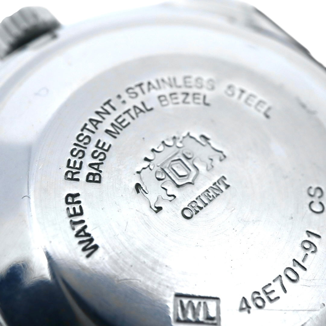 【極美品】 稼働品 新品ベルト ORIENT オリエント 腕時計 46E701-91 自動巻き 21石 デイデイト シルバーダイヤル メンズ アナログ ドレスウォッチ フルーテッドベゼル クラシック ヴィンテージ ビジネス ブラウンレザー G4