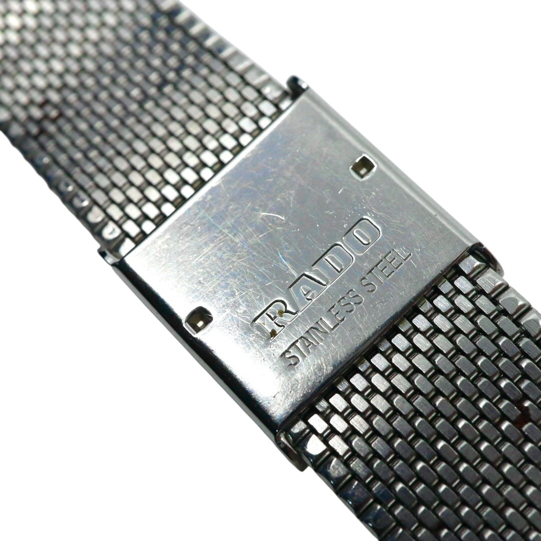 【美品/電池交換済】ラドー 腕時計 110.9509.3 レディース クオーツ ゴールド ブラウン文字盤 スクエア ヴィンテージ アナログ ドレスウォッチ アンティーク クラシックデザイン エレガント メッシュブレス クリーニング済み G1