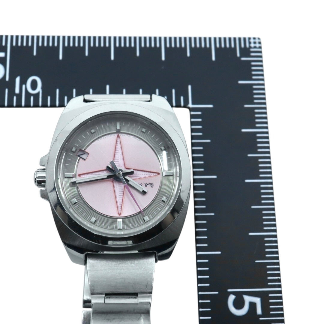 【美品/電池交換済】ポールスミス 腕時計 1016-S060753 レディース クオーツ ピンク スターダイヤル アナログ 10気圧防水 シルバー ブレスレットウォッチ フェミニン エレガント カジュアル クリーニング済み G2