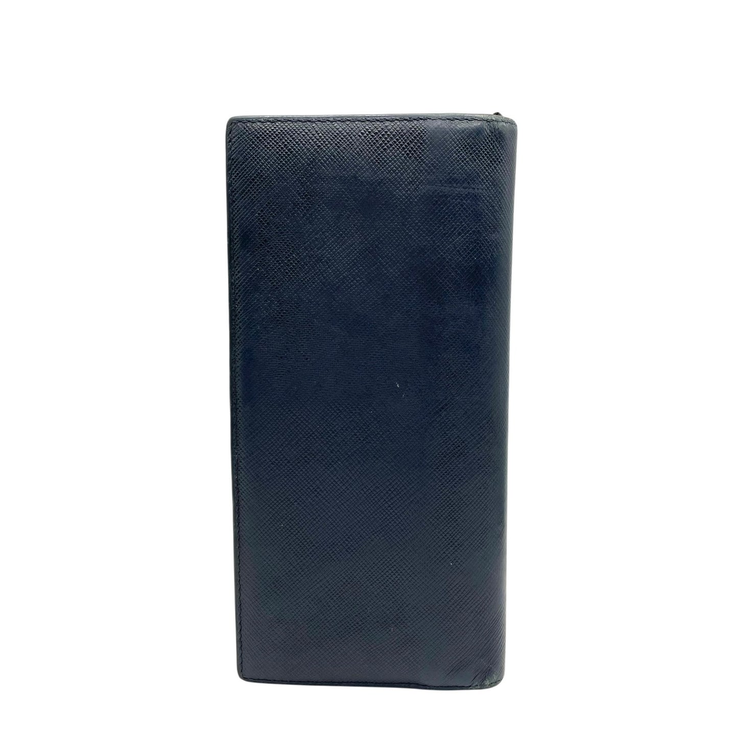 プラダ PRADA 長財布 ネイビー 紺 サフィアーノレザー シルバー金具 ロゴ 2MV836 メンズ M1