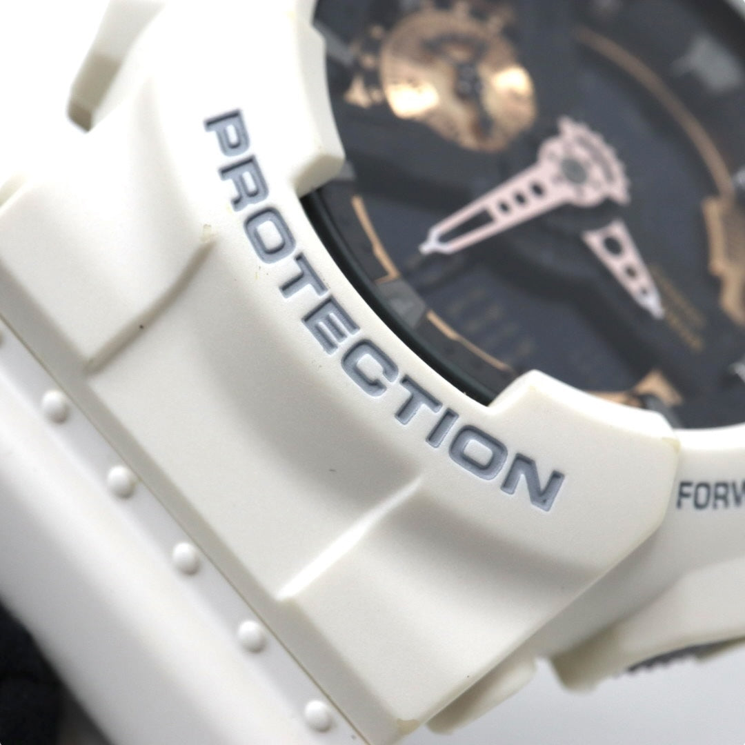 【美品/クリーニング済】カシオ G-SHOCK 腕時計 GA-110RG メンズウォッチ デジアナ アナデジ クォーツ ホワイト ブラック ゴールド ストリート カジュアル 耐衝撃構造 20気圧防水 稼働品 G7