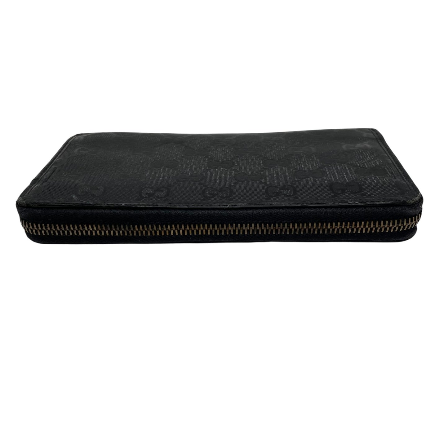 GUCCI グッチ GGインプリメ ラウンドファスナー 長財布 307982 黒 ブラック PVC レザー シルバー金具 メンズ レディース M4