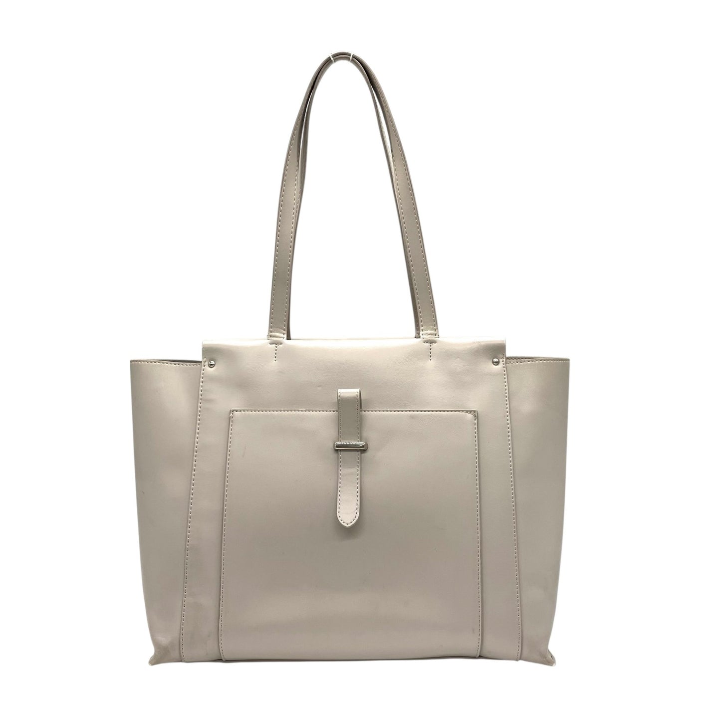 23区 Vingt-trois arrondissements トートバッグ グレー レザー シルバー金具 肩掛け可 A4収納可 上品 シンプル ビジネス 通勤 通学 レディース U11