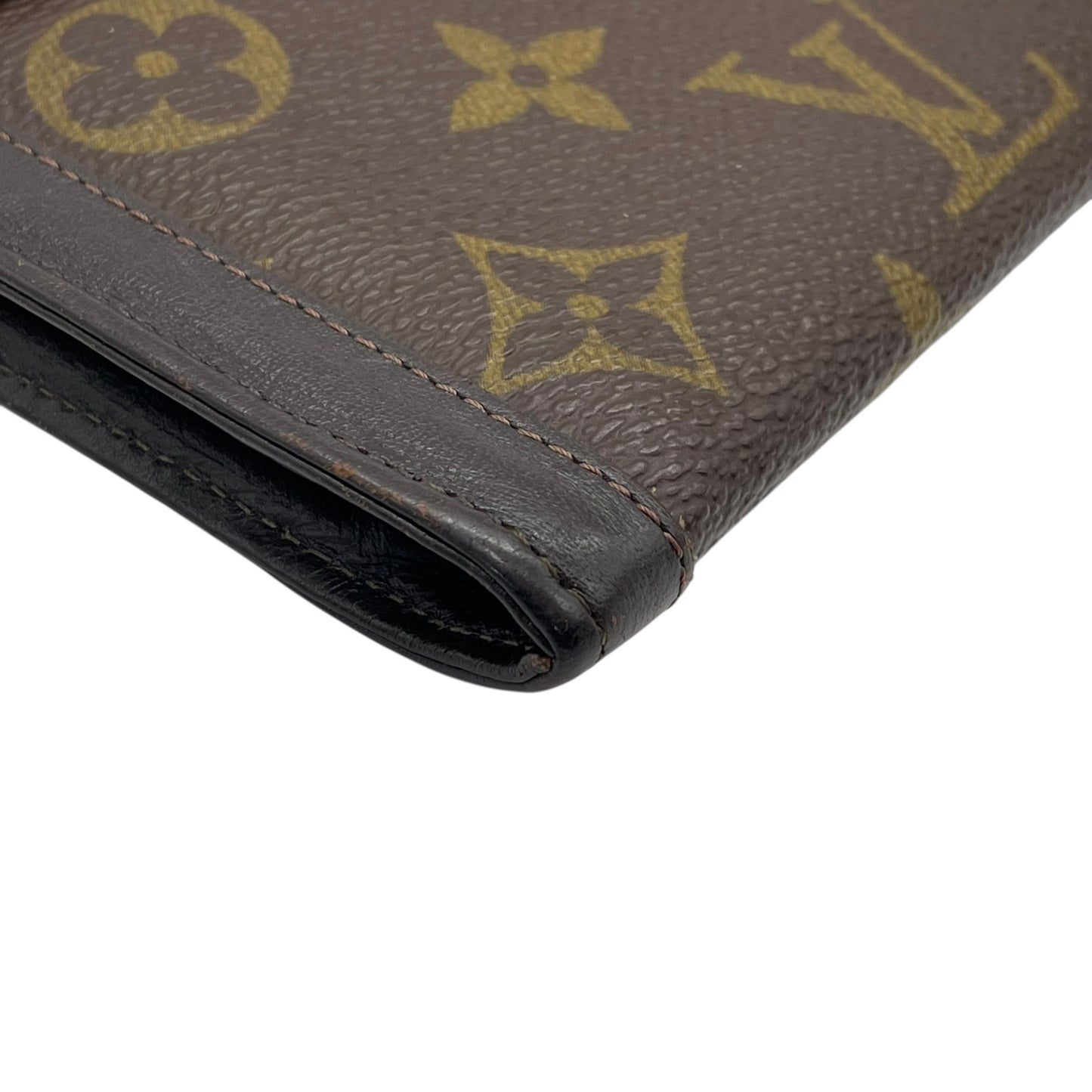 ルイヴィトン LOUIS VUITTON LV モノグラム 長財布 フラップ 茶色 ブラウン PVC レザー メンズ レディース W5