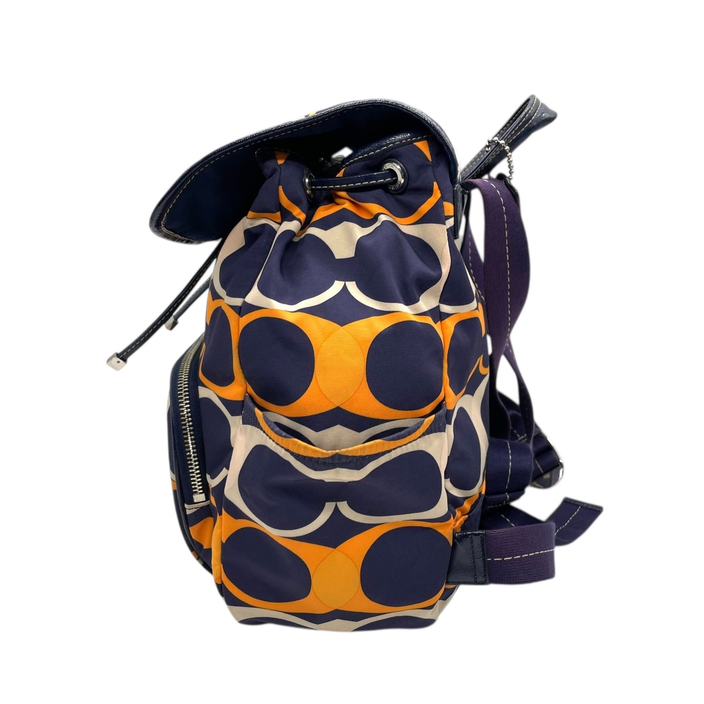 コーチ COACH リュックサック バックパック リュック デイパック F23909 シグネチャー レザー ナイロン 紺 ネイビー オレンジ カジュアル U8