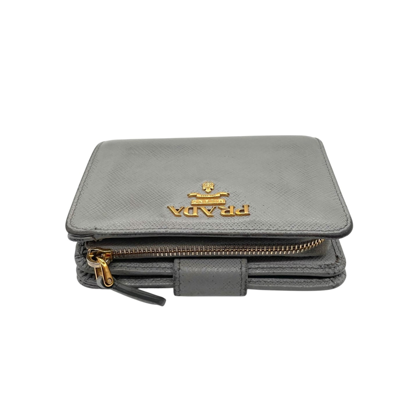 プラダ PRADA 財布 二つ折り財布 サフィアーノ メタル シルバー 金金具 ゴールド金具 レザー コンパクトウォレット ミニ財布 W4