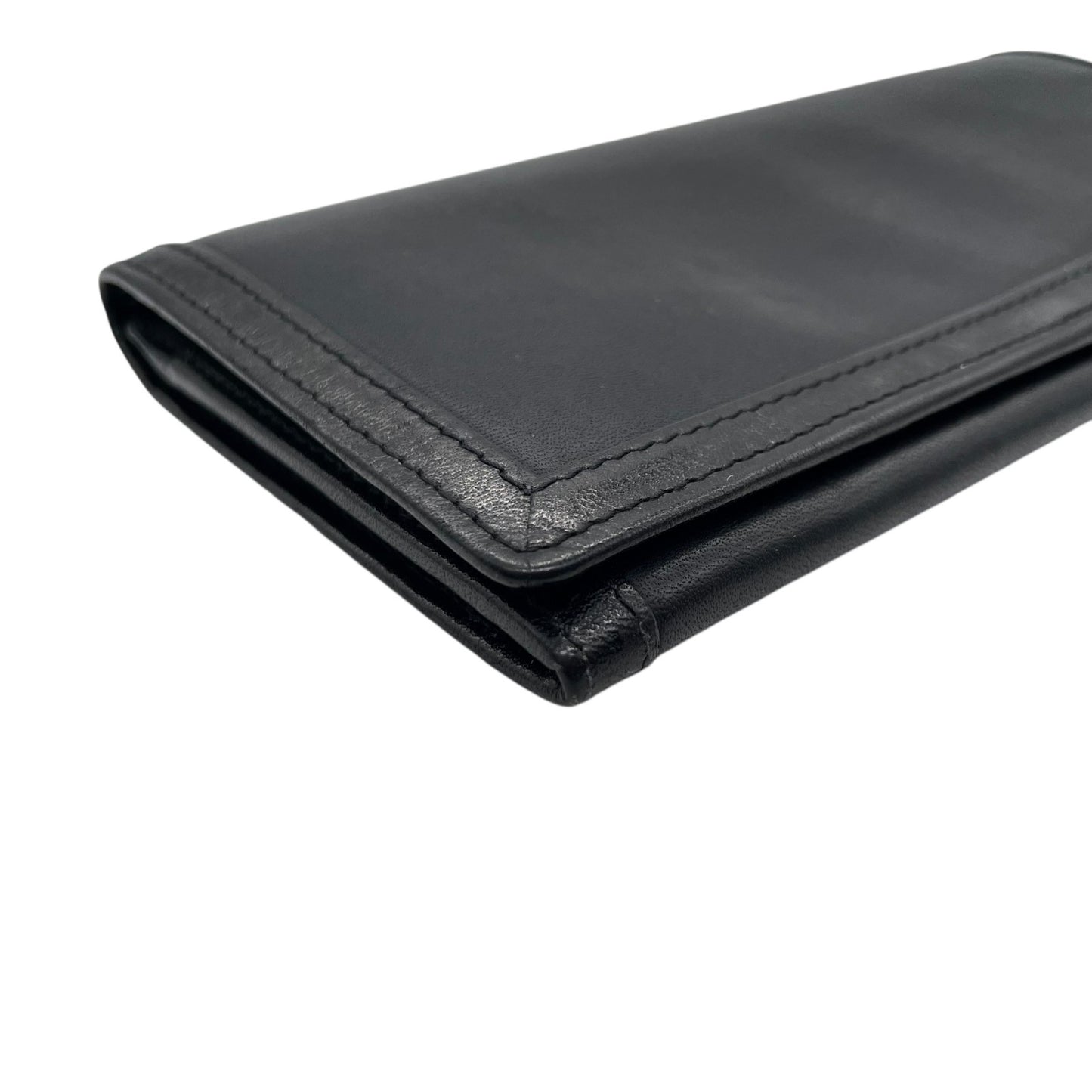 クリスチャンディオール Christian Dior 長財布 レザー 黒 ブラック CDロゴ ゴールド金具 金金具 ヴィンテージ レディース メンズ W4