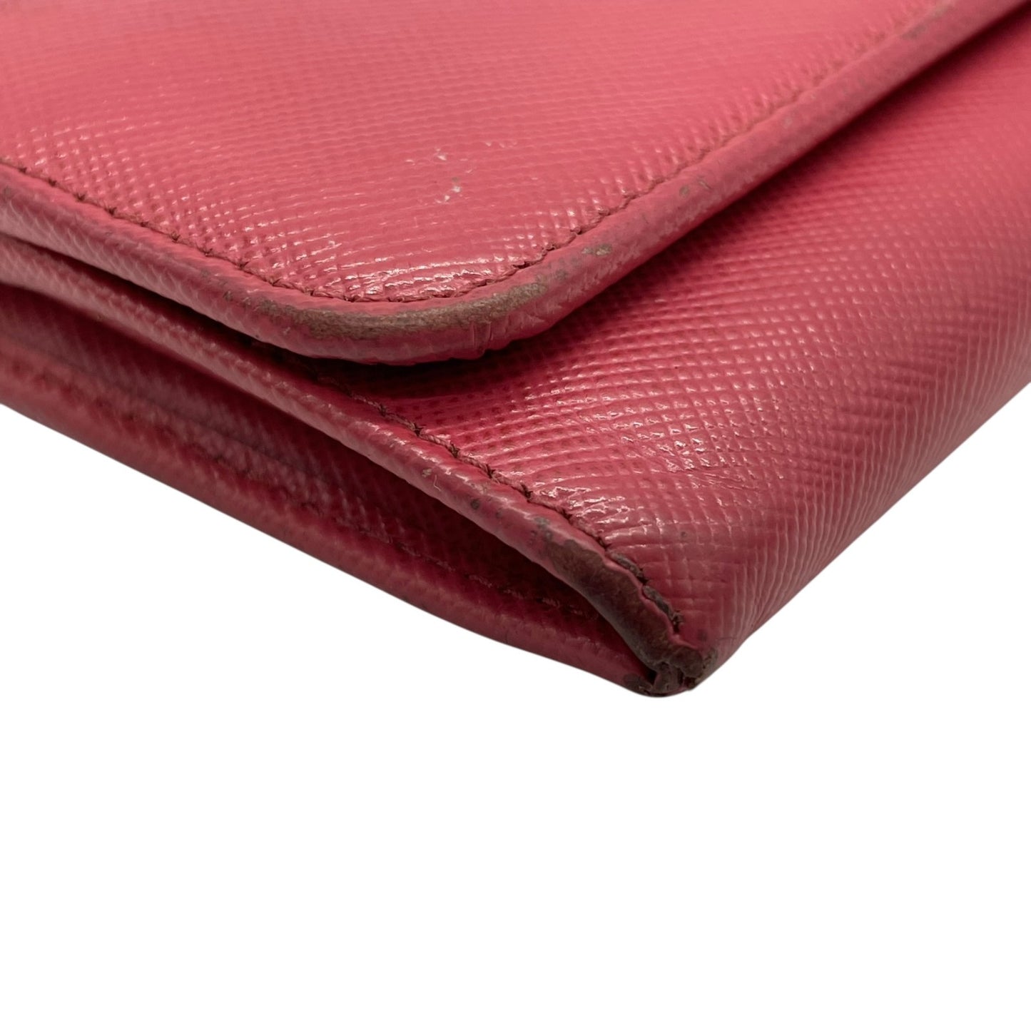 PRADA プラダ 長財布 ロングウォレット サフィアーノレザー フラップ ピンク バイカラー ゴールド金具 ロゴ レディース W3