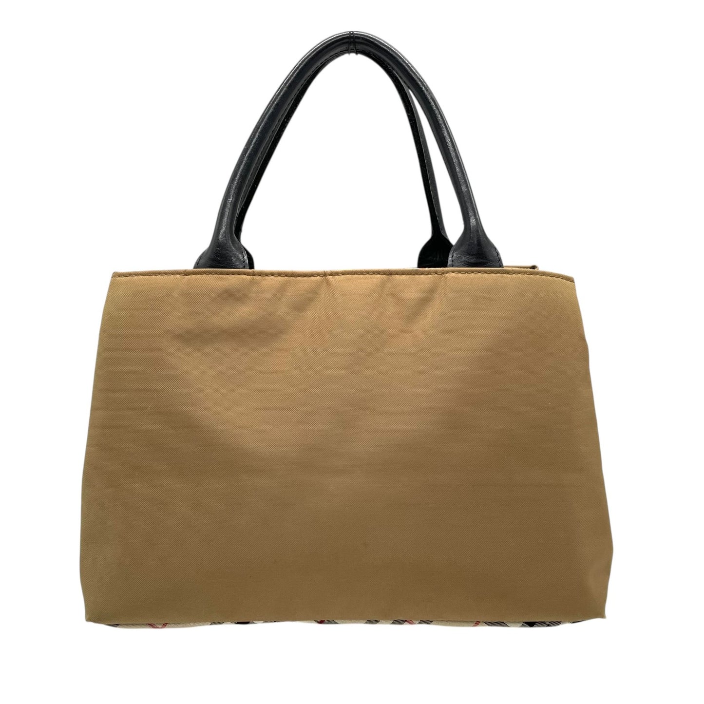 BURBERRY BLUE LABEL バーバリー ブルーレーベル ハンドバッグ ノバチェック ベージュ ブラック ナイロン×レザー シルバー金具 トート レディース U14