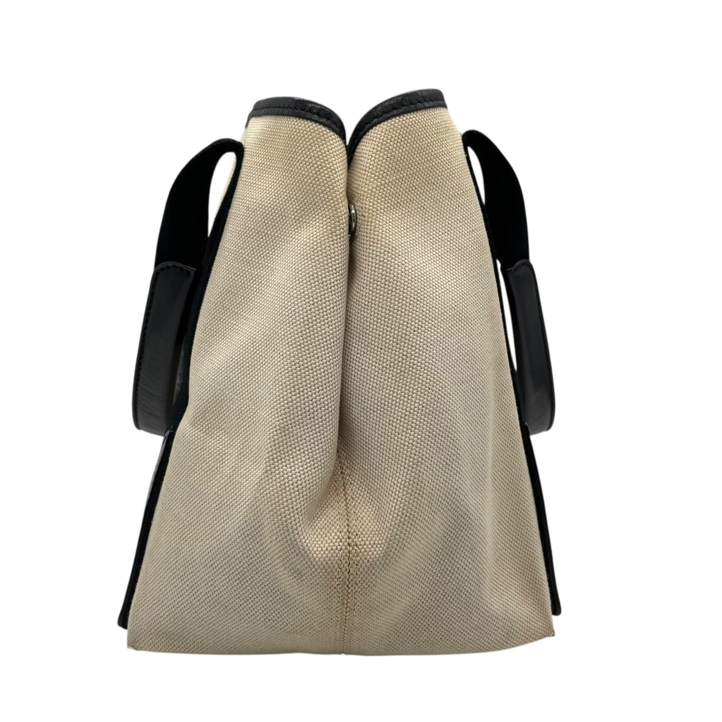 BALENCIAGA バレンシアガ カバ ハンドバッグ トートバッグ ホワイト ブラック キャンバス レザー ロゴ入り ポーチ付き レディース デザイン シンプル Z3