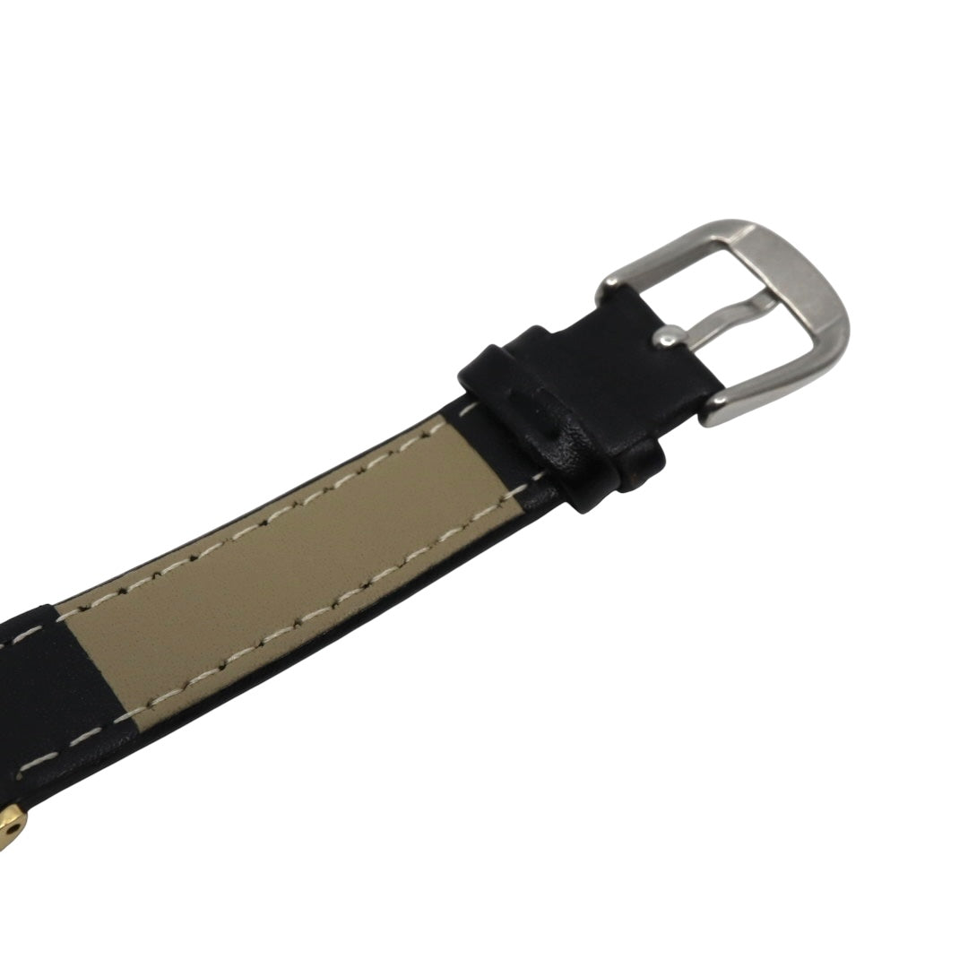 citizen シチズン クオーツ 腕時計 4-102321Y ゴールド ブラック文字盤 ラウンドケース レザーベルト レディース ヴィンテージ