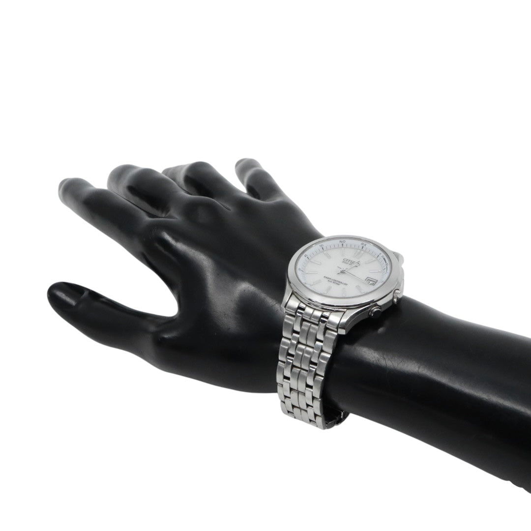 citizen シチズン フォルマ エコドライブ 電波ソーラー 腕時計 H415-S033012 ホワイト文字盤 ステンレススチール メンズ G8