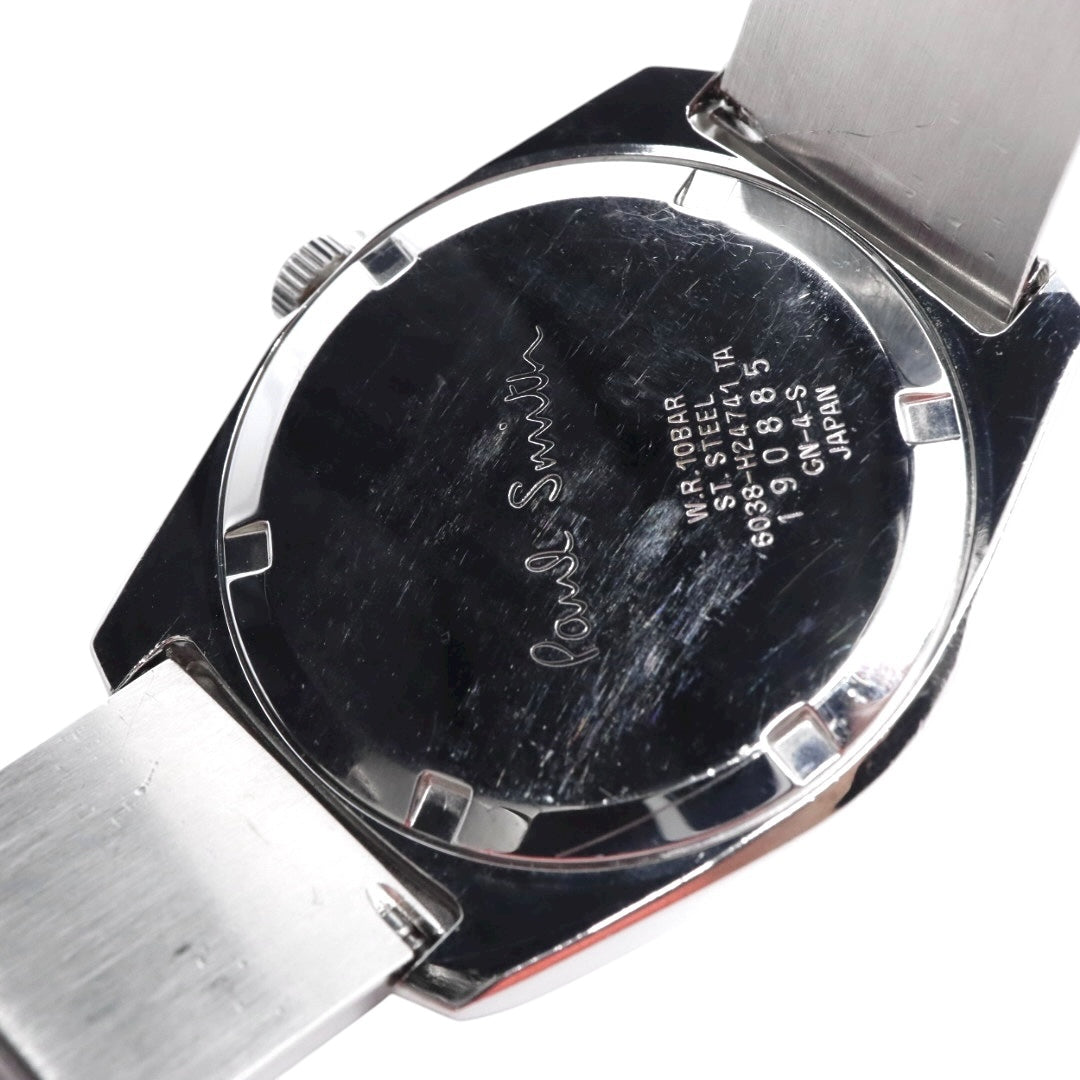 ポールスミス クローズドアイズ 腕時計 メンズ クォーツ ブルー文字盤 シルバー ステンレス シンプル ビジネス ドレスウォッチ アナログ 電池交換済み 稼働品 上品 フォーマル オフィス スタイリッシュ 銀 青 洗練 定番 人気モデル 10気圧防水 G10