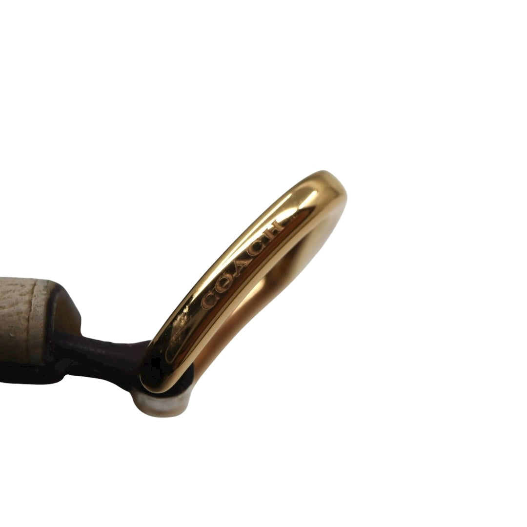 【美品】コーチ COACH 腕時計 レディース グランド GRAND ゴールド シルバー レザー 馬車ロゴ CA.158.7.34.2401 クォーツ アナログ 3針 ビジネス オフィス 通勤 通学 シンプル エレガント 上品 クラシック 純正箱付 G11