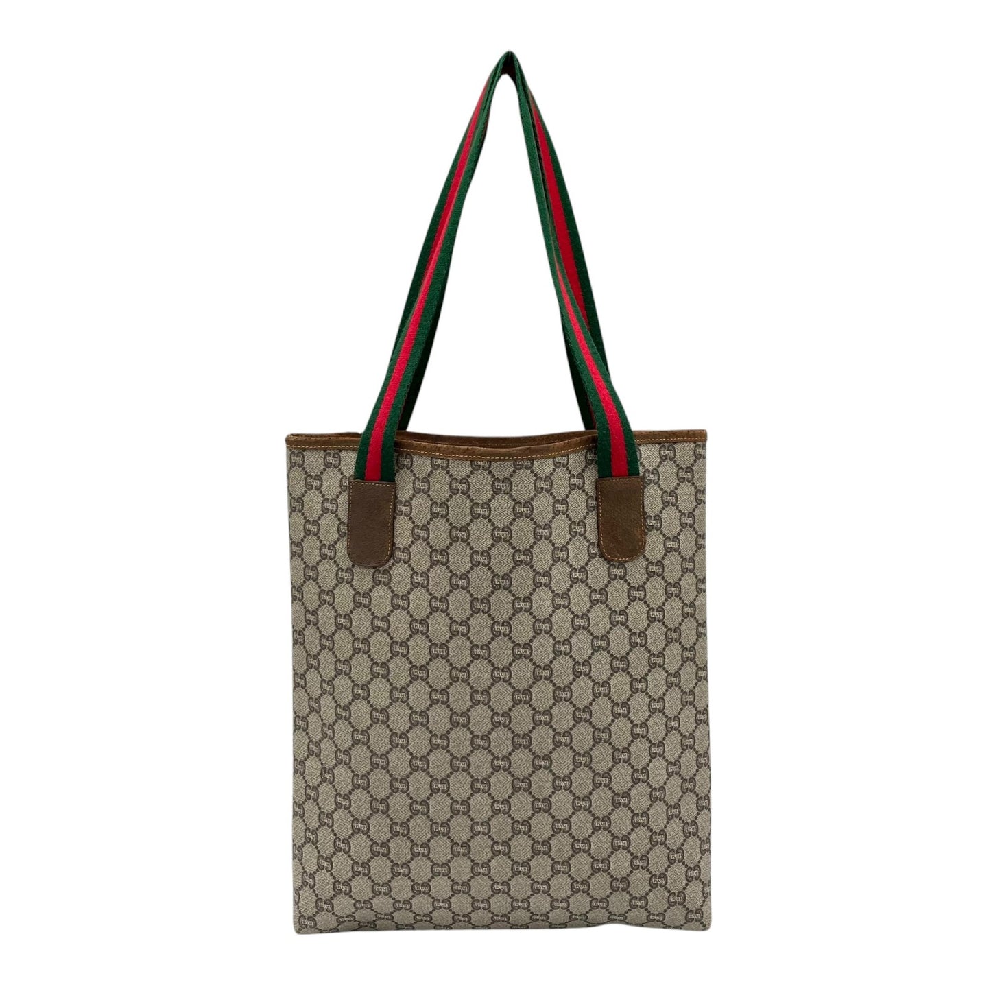 GUCCI グッチ シェリーライン GGプラス トートバッグ ビンテージ オールドグッチ PVC レザー 伝統ウェブデザイン 縦型トート d7