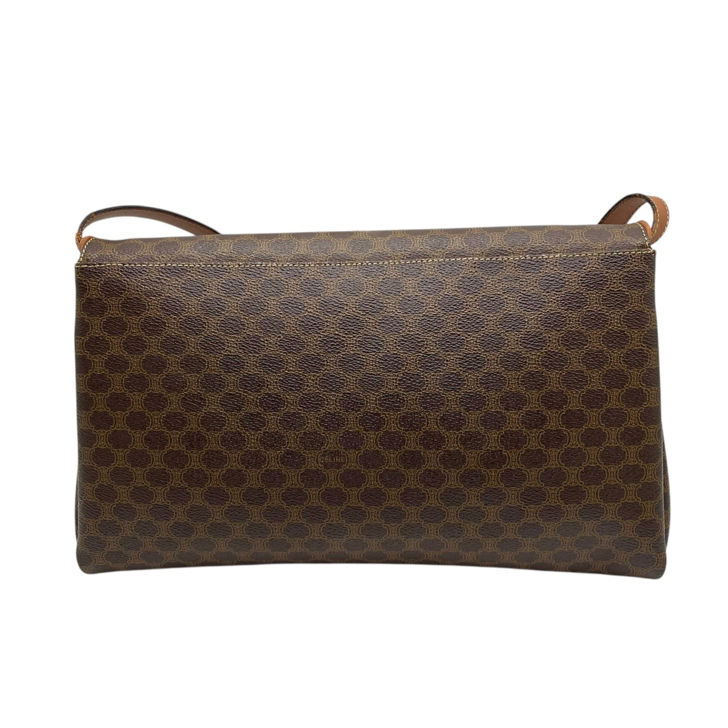 CELINE セリーヌ マカダム ショルダーバッグ ヴィンテージ オールドセリーヌ PVC レザー ゴールド金具 フラップデザイン 1980s 1990s クラシック クロスボディ k1